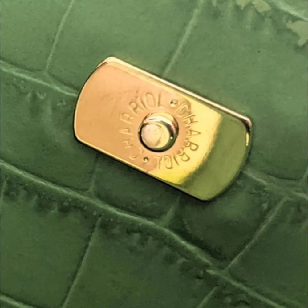 CHARRIOL Green Croc Embossed Tote Bag